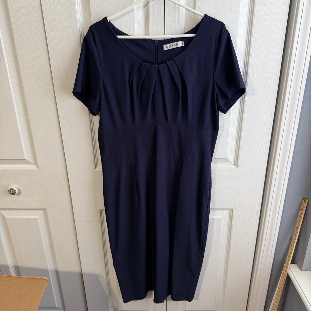MUXXN navy blue short sleeve career dress‎ size 3XL